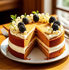 Морковный торт со сметанным кремом,1800грамм /Carrot cake with sour cream frosting,1800 grams.