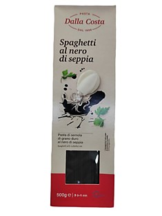 Спагетти Dalla Costa с чернилами каракатиц, 500гр., Италия/Dalla Costa Spaghetti with Cuttlefish Ink, 500g, Italy